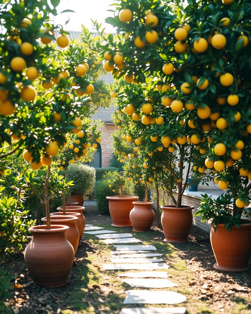 A citrus garden warmed by southern sun