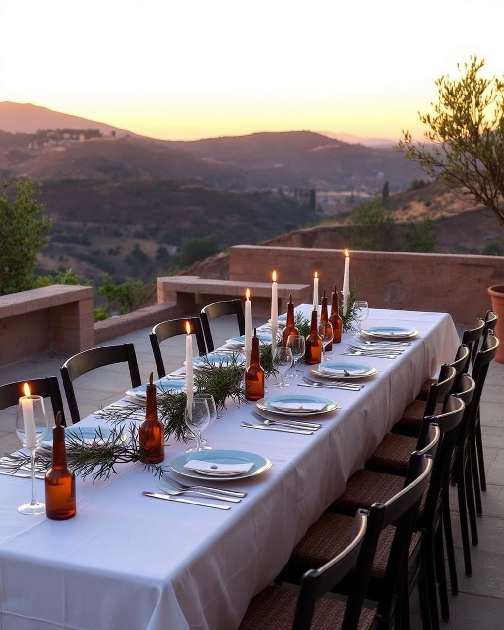 A Sicilian table set under the long evening light